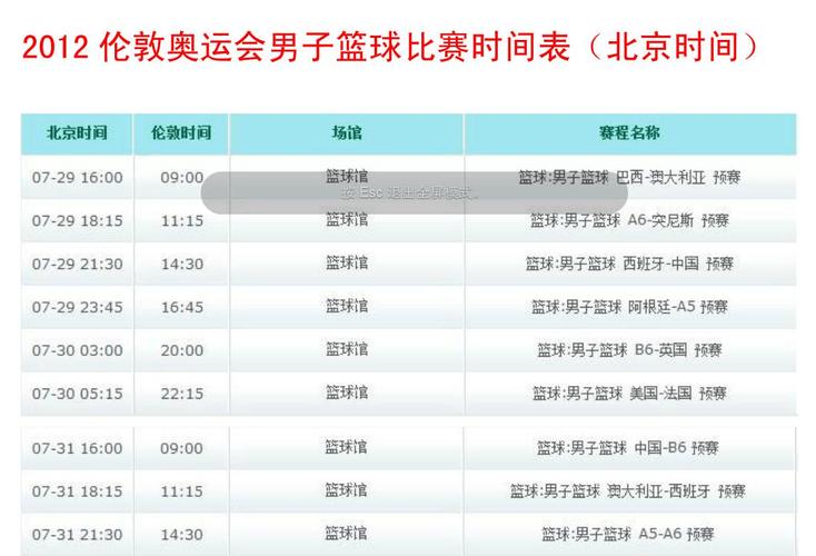 中国男篮热身赛时间安排