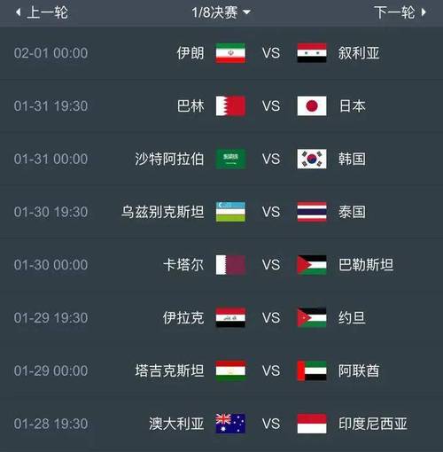 中国足球赛程亚洲杯