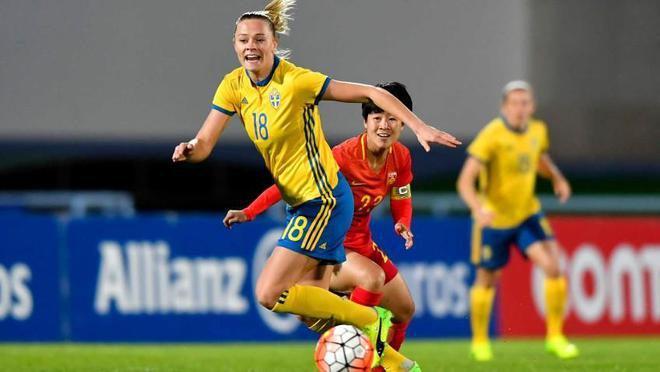 瑞典女足4-1中国女足